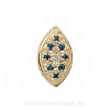 GS034 D/S - 14 Karat Gold Slide with Diamond center and Sapphire accents 