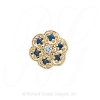 GS036 D/S - 14 Karat Gold Slide with Diamond center and Sapphire accents 