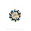 GS037 D/S - 14 Karat Gold Slide with Diamond center and Sapphire accents 