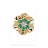 GS038 D/E - 14 Karat Gold Slide with Diamond center and Emerald accents 