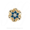 GS038 D/S - 14 Karat Gold Slide with Diamond center and Sapphire accents 