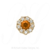 GS040 CIT/D - 14 Karat Gold Slide with Citrine center and Diamond accents 