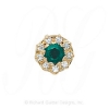 GS040 E/D - 14 Karat Gold Slide with Emerald center and Diamond accents 