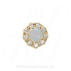 GS040 OP/D - 14 Karat Gold Slide with Opal center and Diamond accents 
