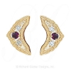 GS047-2 AMY/D - 14 Karat Gold Slide with Amethyst center and Diamond accents 