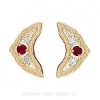 GS047-2 R/D - 14 Karat Gold Slide with Ruby center and Diamond accents 