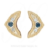 GS047-2 S/D - 14 Karat Gold Slide with Sapphire center and Diamond accents 