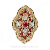 GS047 R/D/R - 14 Karat Gold Slide with Ruby center and Diamond and Ruby accents 