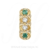 GS048 D/E - 14 Karat Gold Slide with Diamond center and Emerald accents 