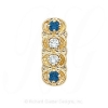 GS048 D/S - 14 Karat Gold Slide with Diamond center and Sapphire accents 