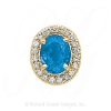 GS049 BT/D - 14 Karat Gold Slide with Blue Topaz center and Diamond accents 