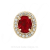 GS049 G/D - 14 Karat Gold Slide with Garnet center and Diamond accents 