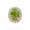 GS049 PD/D - 14 Karat Gold Slide with Peridot center and Diamond accents 