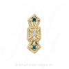 GS053 D/S - 14 Karat Gold Slide with Diamond center and Sapphire accents 