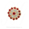 GS055 R/D/R - 14 Karat Gold Slide with Ruby center and Diamond and Ruby accents 