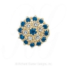 GS055 S/D/S - 14 Karat Gold Slide with Sapphire center and Diamond and Sapphire accents 