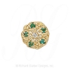 GS078 D/E - 14 Karat Gold Slide with Diamond center and Emerald accents 