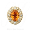GS079 CIT/D - 14 Karat Gold Slide with Citrine center and Diamond accents 