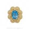 GS086 BT - 14 Karat Gold Blue Topaz Slide 