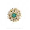 GS087 E/D - 14 Karat Gold Slide with Emerald center and Diamond accents 