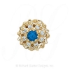 GS087 S/D - 14 Karat Gold Slide with Sapphire center and Diamond accents 
