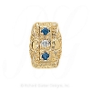 GS091 D/S - 14 Karat Gold Slide with Diamond center and Sapphire accents 