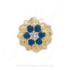 GS099 D/S - 14 Karat Gold Slide with Diamond center and Sapphire accents 
