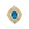 GS147 BT - 14 Karat Gold Blue Topaz Slide 