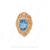 GS148 BT - 14 Karat Gold Blue Topaz Slide 
