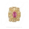 GS149 PT - 14 Karat Gold Pink Tourmaline Slide 