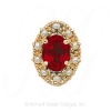 GS174 G/PL - 14 Karat Gold Slide with Garnet center and Pearl accents 