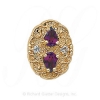 GS177 AMY/D - 14 Karat Gold Slide with Amethyst center and Diamond accents 