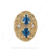 GS177 S/PL - 14 Karat Gold Slide with Sapphire center and Pearl accents 