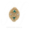 GS180 D/E - 14 Karat Gold Slide with Diamond center and Emerald accents 