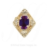 GS190 AMY - 14 Karat Gold Amethyst Slide 