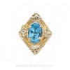 GS190 BT - 14 Karat Gold Blue Topaz Slide 