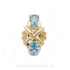 GS191 BT - 14 Karat Gold Blue Topaz Slide 