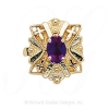 GS244 AMY - 14 Karat Gold Amethyst Slide 
