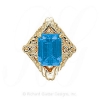 GS249 BT - 14 Karat Gold Blue Topaz Slide 