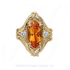 GS251 CIT/D - 14 Karat Gold Slide with Citrine center and Diamond accents 