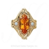 GS251 CIT/PL - 14 Karat Gold Slide with Citrine center and Pearl accents 
