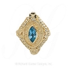GS252 BT - 14 Karat Gold Blue Topaz Slide 