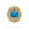 GS255 BT - 14 Karat Gold Blue Topaz Slide 