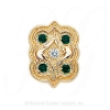 GS263 D/E - 14 Karat Gold Slide with Diamond center and Emerald accents 