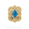 GS265 BT - 14 Karat Gold Blue Topaz Slide 