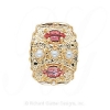 GS268 PL/PT - 14 Karat Gold Slide with Pearl center and Pink Tourmaline accents 