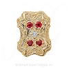 GS287 D/R - 14 Karat Gold Slide with Diamond center and Ruby accents 