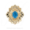 GS311 BT - 14 Karat Gold Blue Topaz Slide 