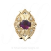 GS312 AMY/PL - 14 Karat Gold Slide with Amethyst center and Pearl accents 