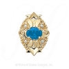 GS312 BT/PL - 14 Karat Gold Slide with Blue Topaz center and Pearl accents 